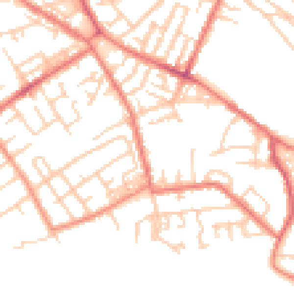Daytime road noise heatmap for M40 1LY