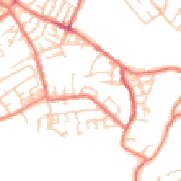 Daytime road noise heatmap for M40 1NN