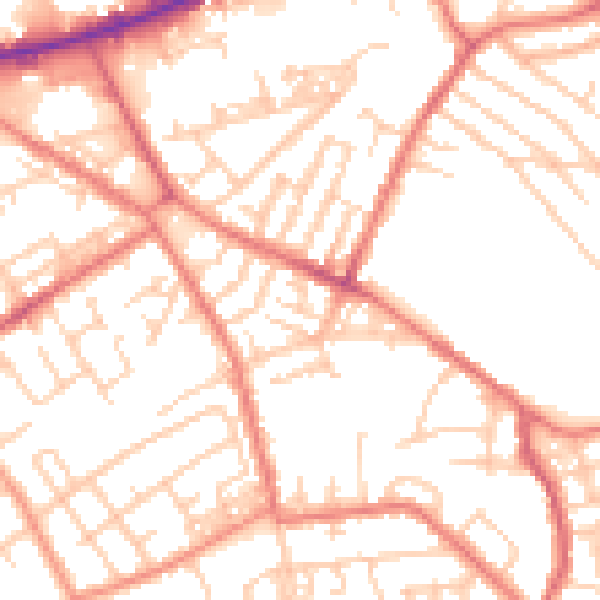 Daytime road noise heatmap for M40 1PA