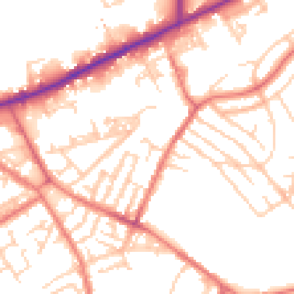 Daytime road noise heatmap for M40 1PL