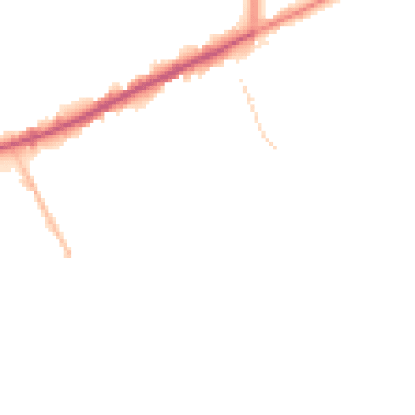 Night-time road noise heatmap for M40 1PL