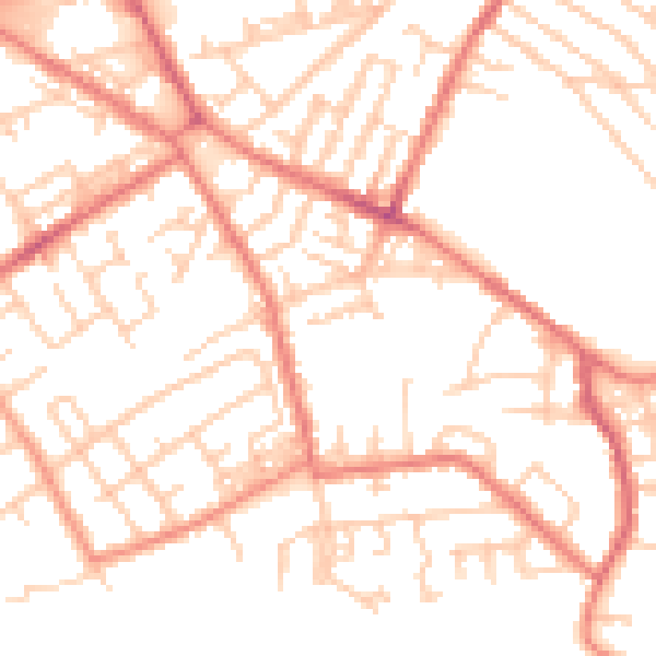 Daytime road noise heatmap for M40 1QB