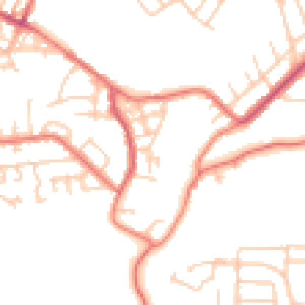 Daytime road noise heatmap for M40 1QQ