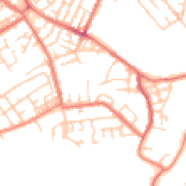 Daytime road noise heatmap for M40 1RN
