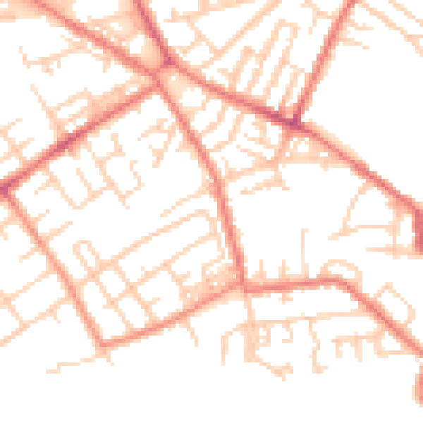 Daytime road noise heatmap for M40 1RY