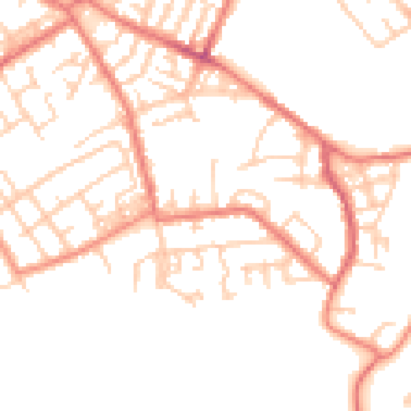 Daytime road noise heatmap for M40 1UJ