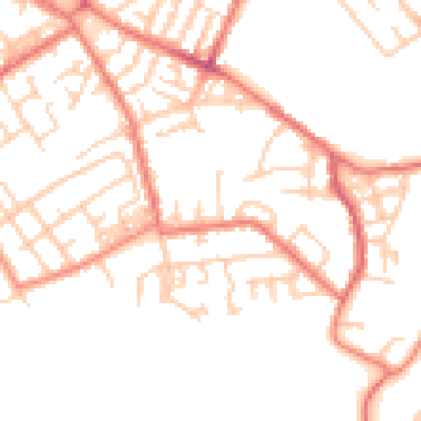 Daytime road noise heatmap for M40 1UL