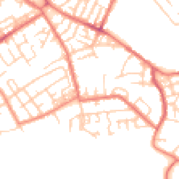 Daytime road noise heatmap for M40 1WA