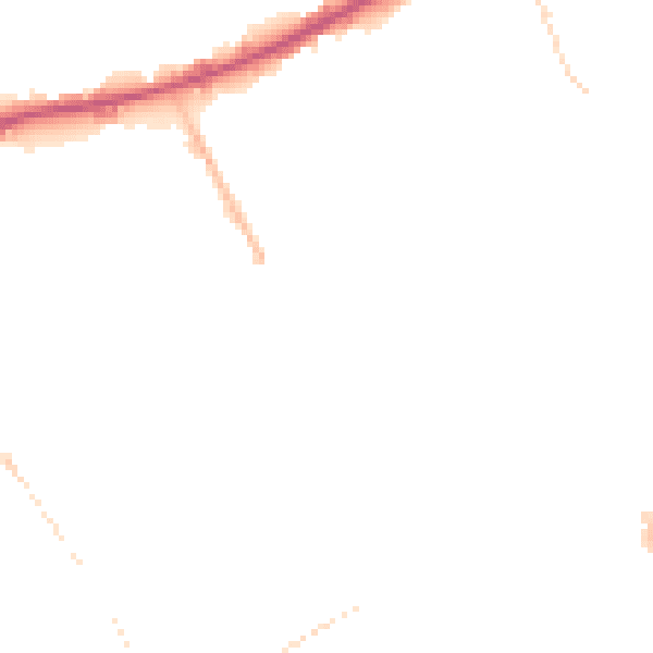 Night-time road noise heatmap for M40 1WR