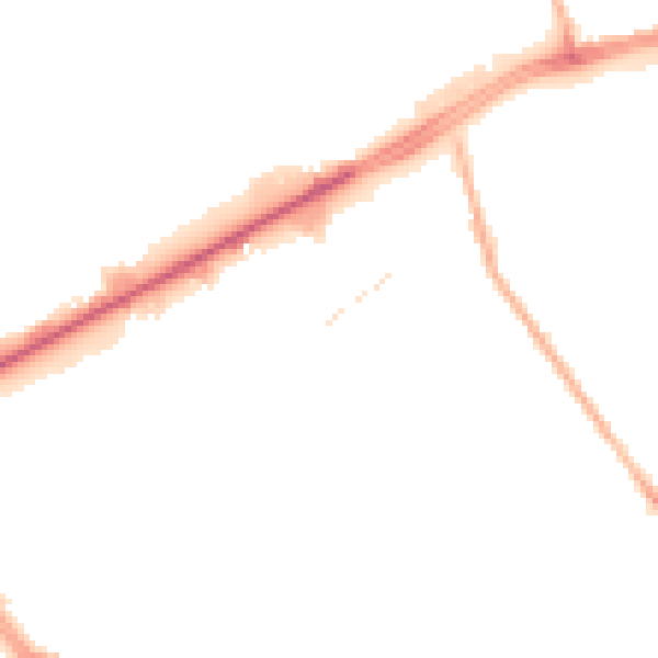 Night-time road noise heatmap for M40 2AF