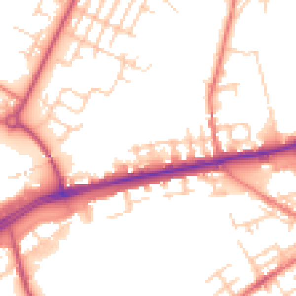 Daytime road noise heatmap for M40 2BL