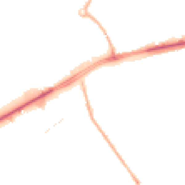 Night-time road noise heatmap for M40 2DB