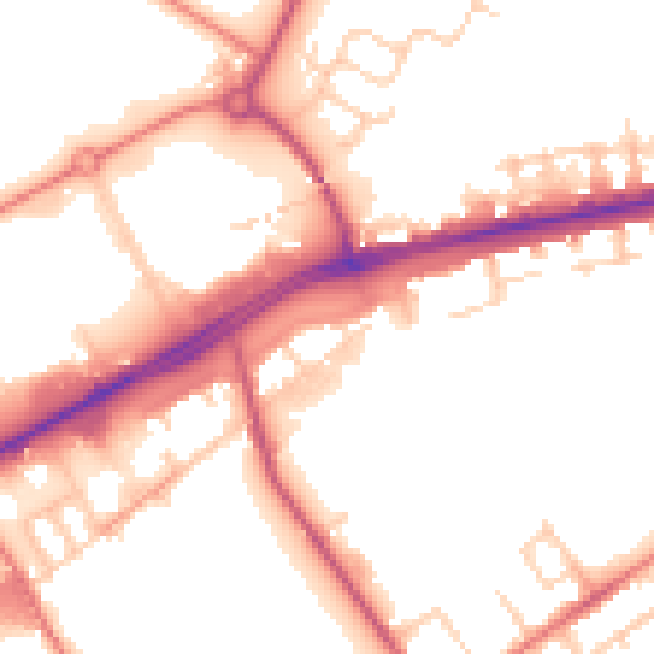 Daytime road noise heatmap for M40 2DF