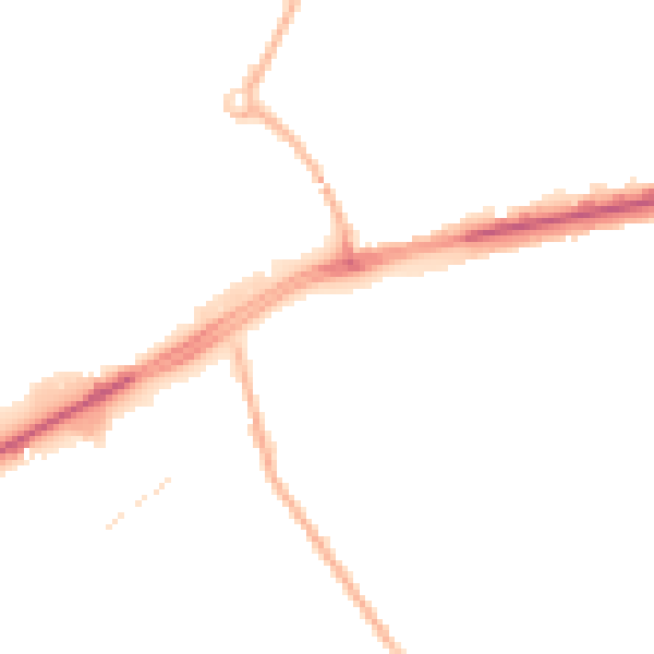 Night-time road noise heatmap for M40 2DF