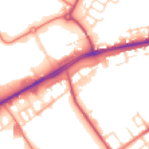 Daytime road noise heatmap for M40 2DH