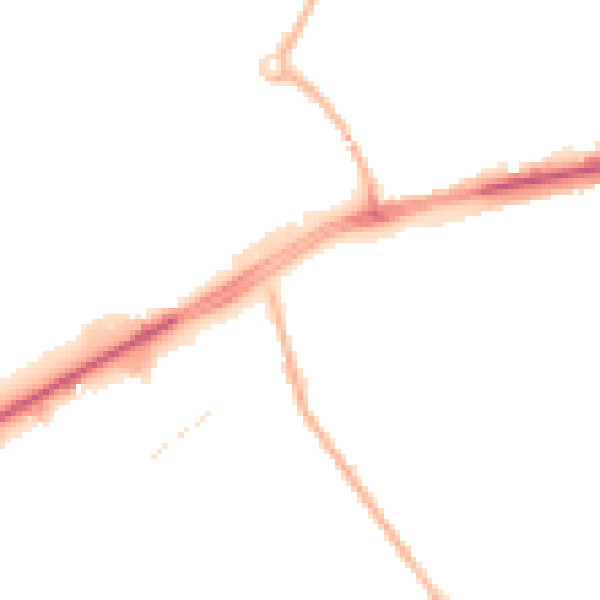 Night-time road noise heatmap for M40 2DH