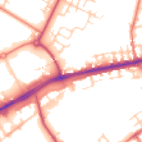 Daytime road noise heatmap for M40 2EA
