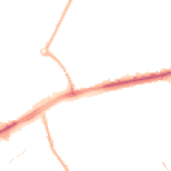 Night-time road noise heatmap for M40 2EA