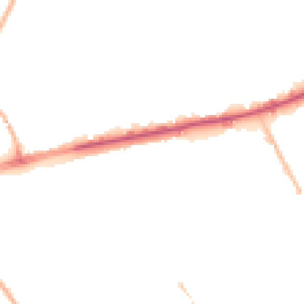 Night-time road noise heatmap for M40 2EQ