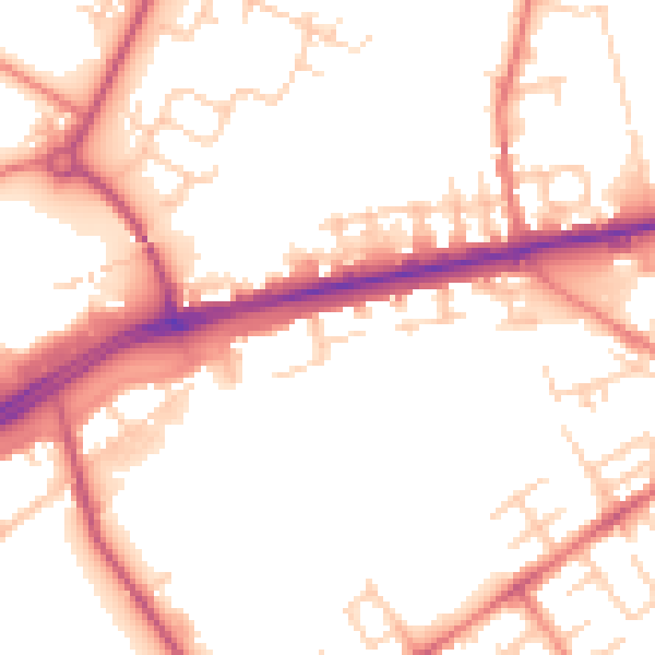 Daytime road noise heatmap for M40 2EW