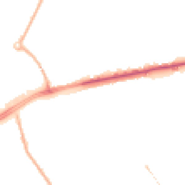 Night-time road noise heatmap for M40 2EW