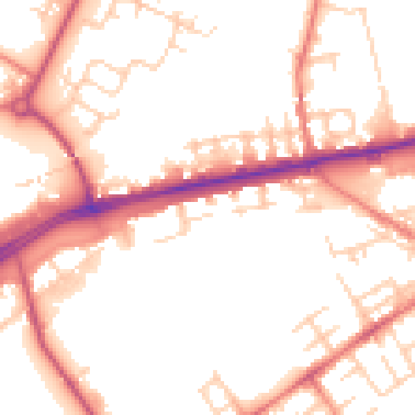 Daytime road noise heatmap for M40 2EZ