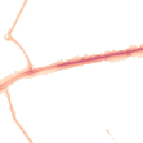 Night-time road noise heatmap for M40 2EZ
