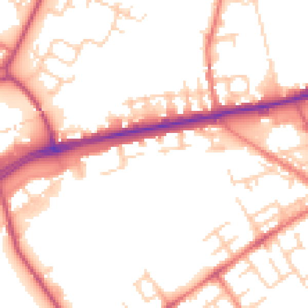 Daytime road noise heatmap for M40 2FB