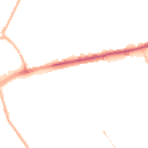 Night-time road noise heatmap for M40 2FB