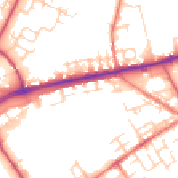 Daytime road noise heatmap for M40 2FX