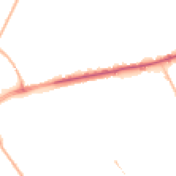 Night-time road noise heatmap for M40 2FX