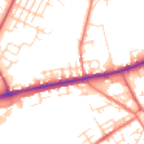 Daytime road noise heatmap for M40 2GB