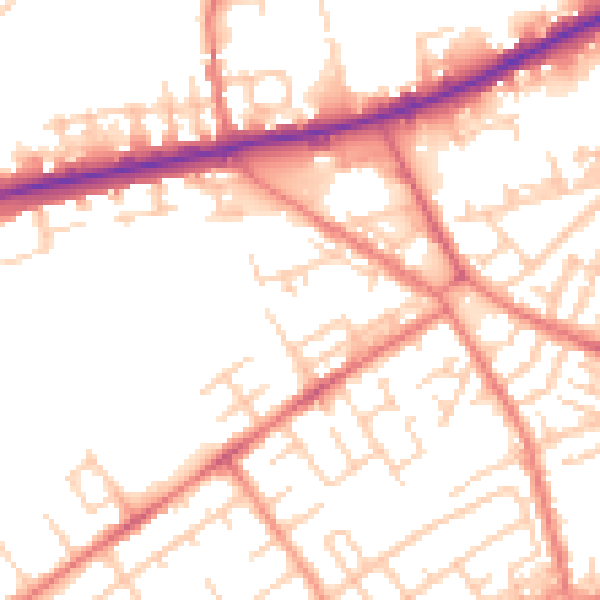 Daytime road noise heatmap for M40 2GX