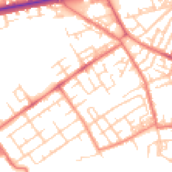 Daytime road noise heatmap for M40 2TR