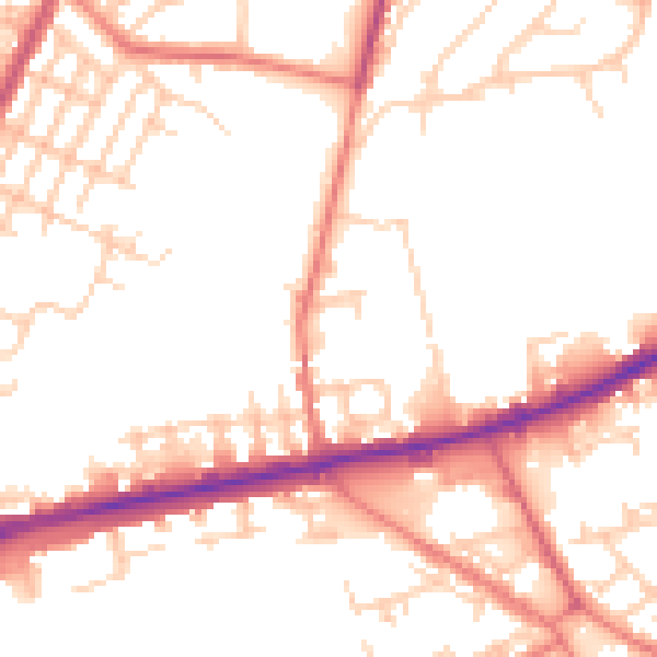 Daytime road noise heatmap for M40 3AD