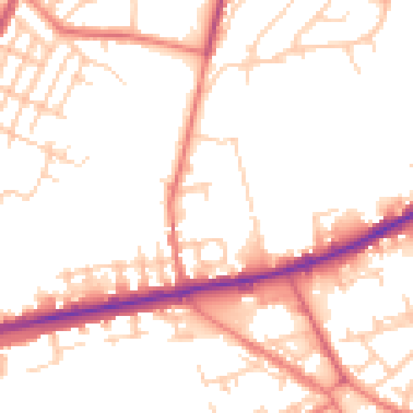 Daytime road noise heatmap for M40 3AN