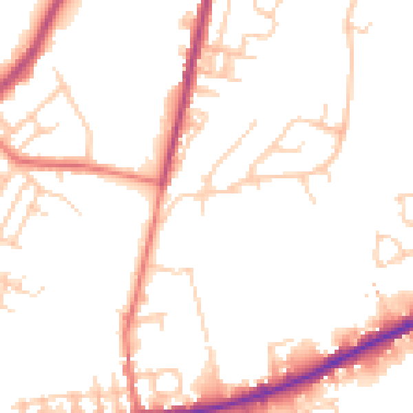 Daytime road noise heatmap for M40 3AQ