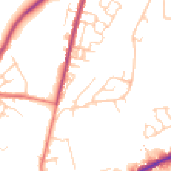 Daytime road noise heatmap for M40 3AW
