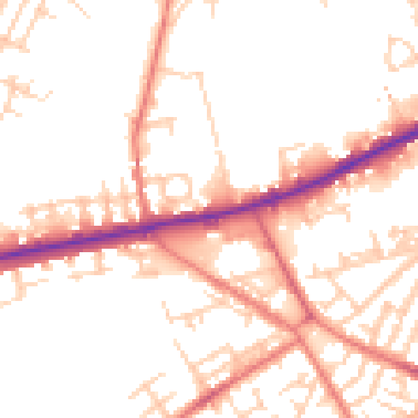 Daytime road noise heatmap for M40 3AX