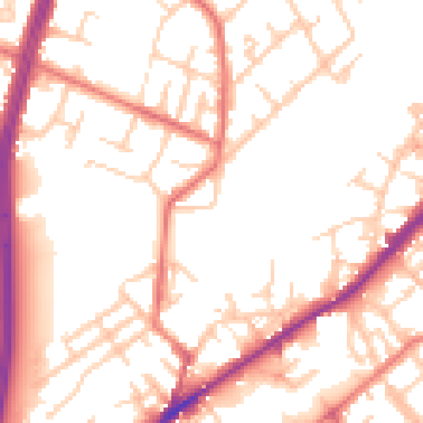 Daytime road noise heatmap for M40 3GG