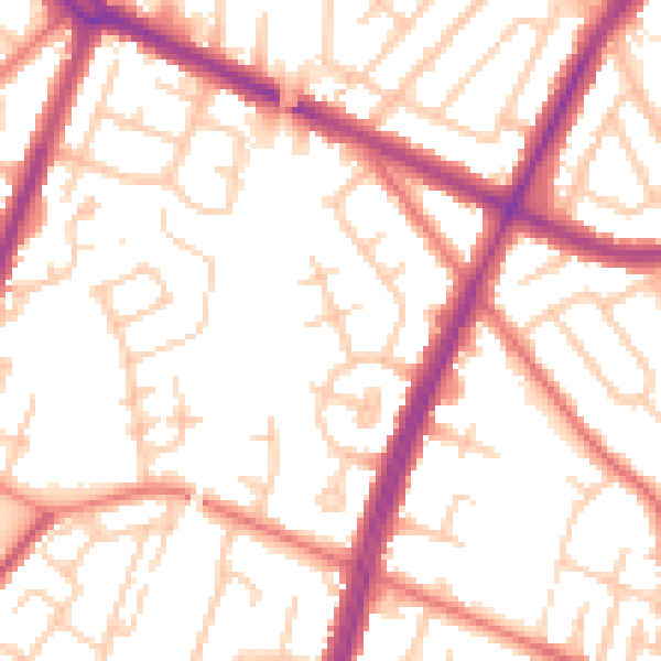 Daytime road noise heatmap for M40 3LH