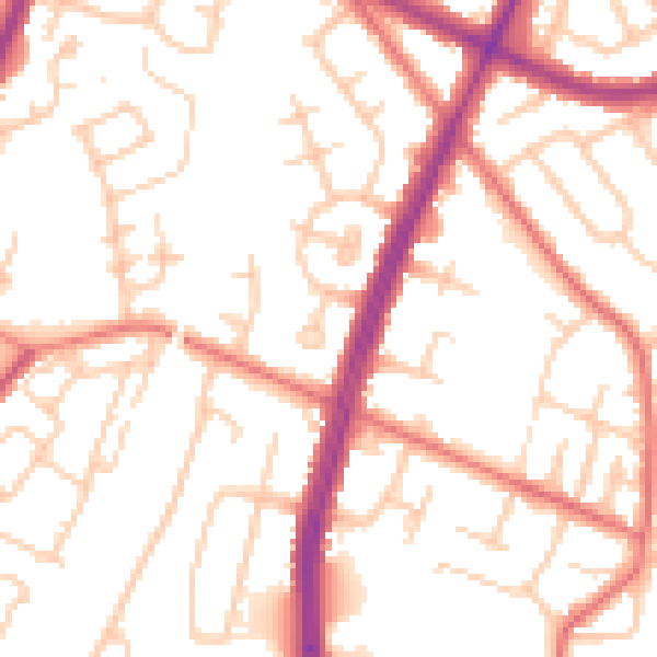 Daytime road noise heatmap for M40 3LZ