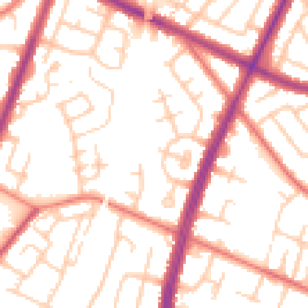 Daytime road noise heatmap for M40 3NB