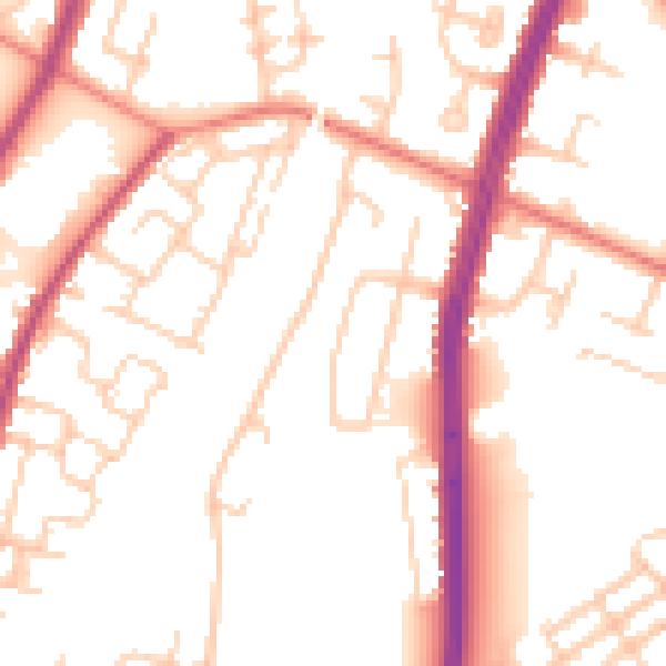 Daytime road noise heatmap for M40 3NP