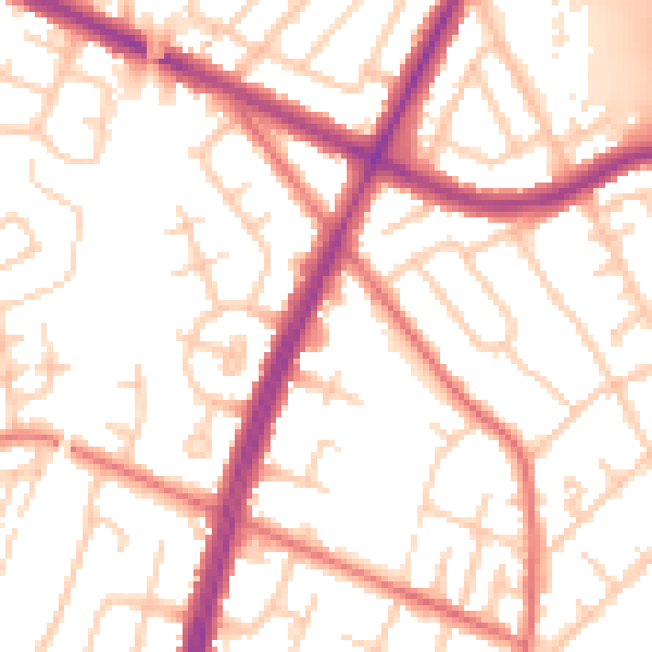 Daytime road noise heatmap for M40 3PA
