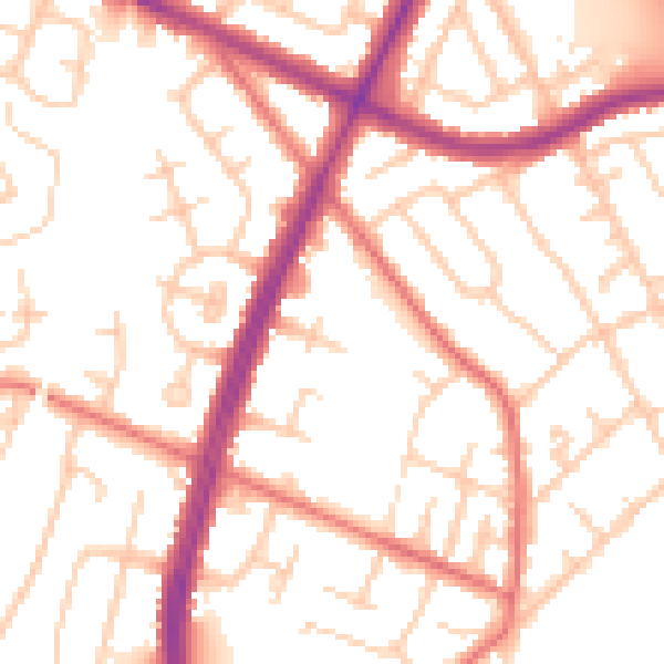 Daytime road noise heatmap for M40 3PB