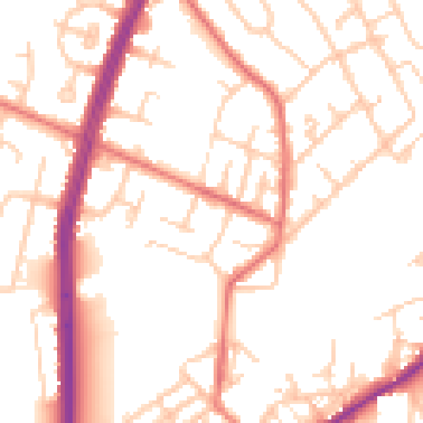 Daytime road noise heatmap for M40 3PX