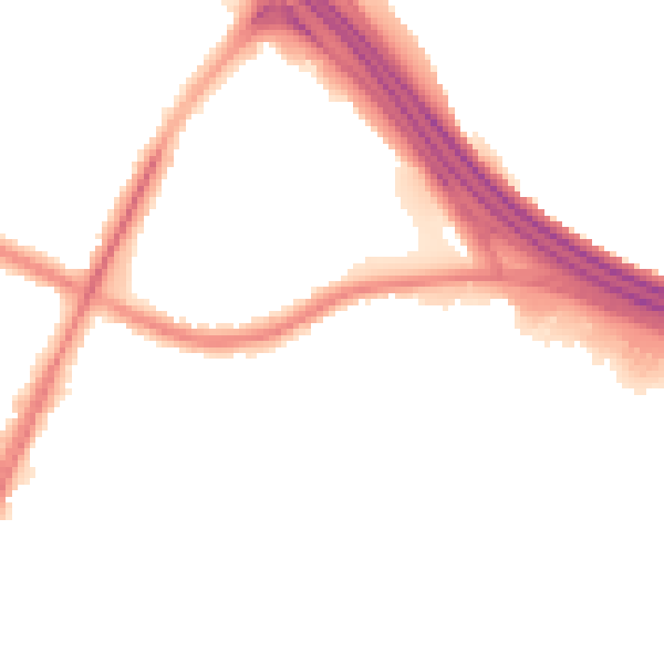 Night-time road noise heatmap for M40 3RE