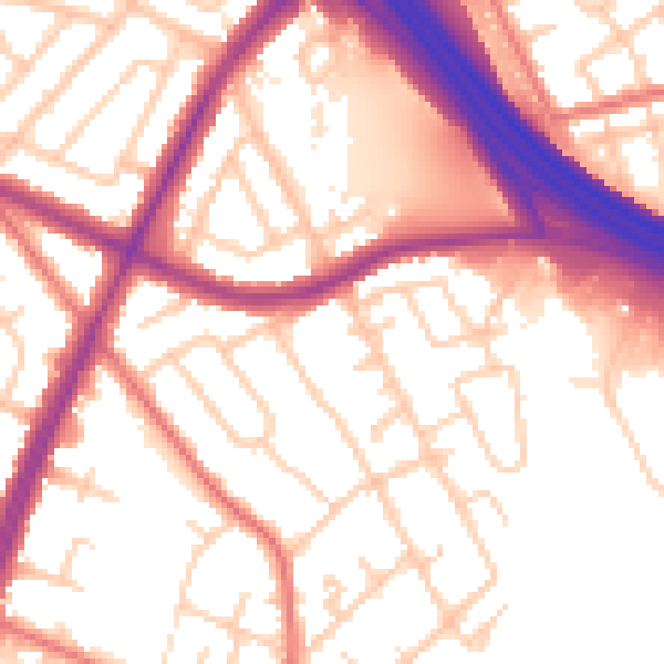 Daytime road noise heatmap for M40 3RF
