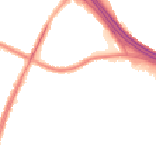 Night-time road noise heatmap for M40 3RF